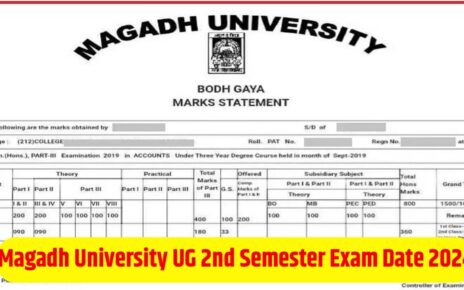 Magadh University UG 2nd Semester Exam Date Released 2024